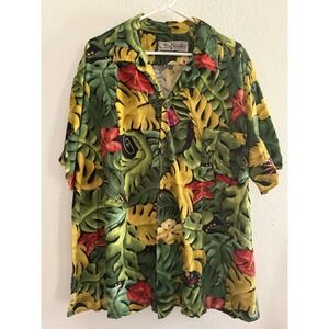 Bayou Wear New Orleans Jazz Fest Hawaiian Shirt Mens 2XL Floral Rayon USA